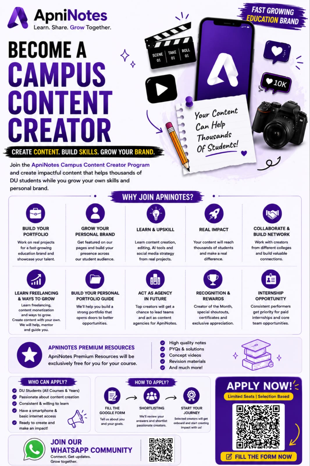 Become a Campus Content Creator with ApniNotes